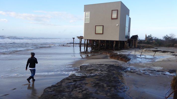 The Sagaponack shoreline took a beating after Hurricane Sandy. FIRST COASTAL