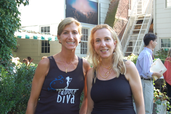 Gina Bradley, left, and Susan Rockefeller at The Maidstone in East Hampton on Friday.   DAWN WATSON