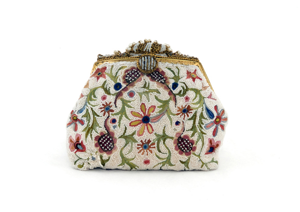 French Beaded Purse with Pearl Beaded Frame. Dealer:  Nula Thanhauser, East Hampton, NY.