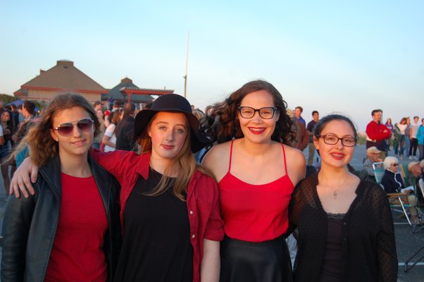 (Left to right) Katie Moore (drums), Lila Bowe (keyboard), Lilly Kutner (vocals) and Lana Fusco (bass guitar) of pop-rockers The Others after their set JON WINKLER