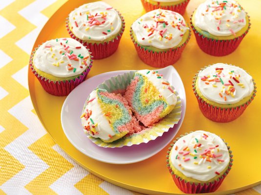 Tie-Dye-For Cupcakes from "Hungry Girl 200 Under 200: Just Desserts." By VAL BOURASSA