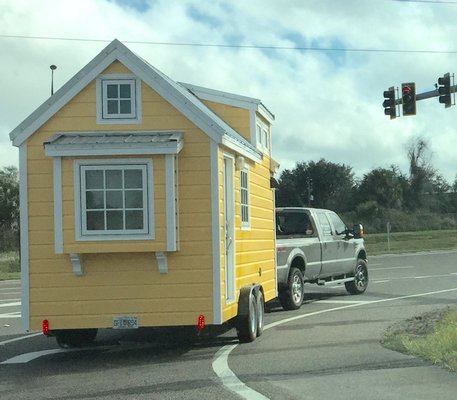 Southampton resident and retired school teacher Debra Peters bought a tiny house on a trailer and is using it in Florida. COURTESY DEBRA PETERS