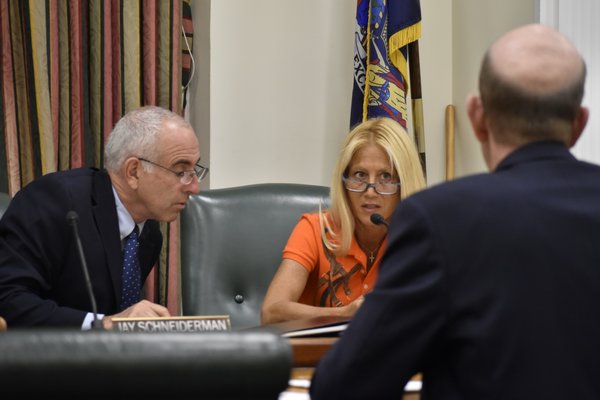 The Southampton Town Board met with Southampton Town Comptroller Len Marchese to discuss the costs associated with upgrading the HBWD's infrastructure. VALERIE GORDON