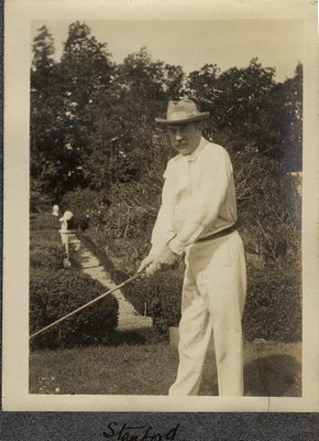 Stanford White practices his swing. COURTESY SANDRA CADWALADER