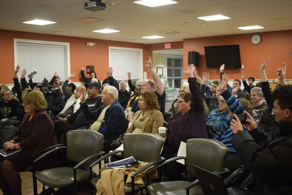 The majority in attendance at Thursday's meeting said they were in favor of looking into third-party billing. JEN NEWMAN