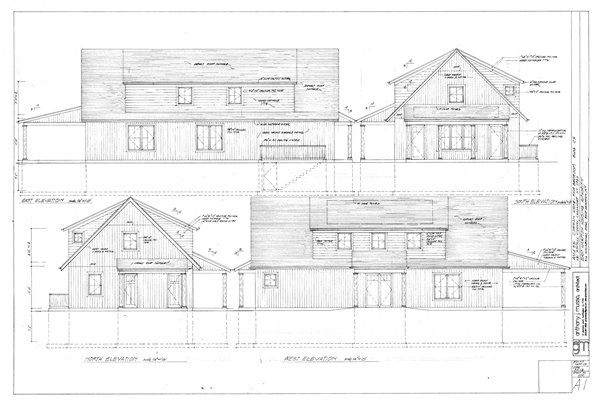 Elevations and planning for affordable housing at 531 Montauk Highway in Amagansett. COURTESY EAST HAMPTON HOUSING AUTHORITY