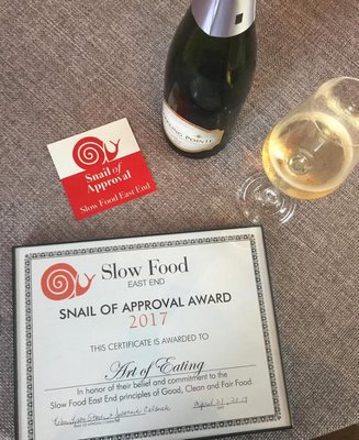 Art of Eating celebrates receiving their Snail of Approval COURTESY ART OF EATING