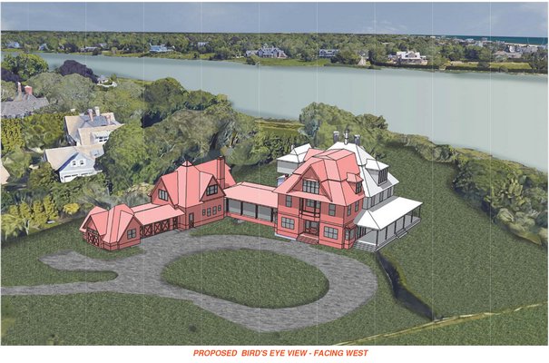 Renderings of the proposed changes from the architect representing neighbors who oppose the project. COURTESY ROBERT GIUFFRA