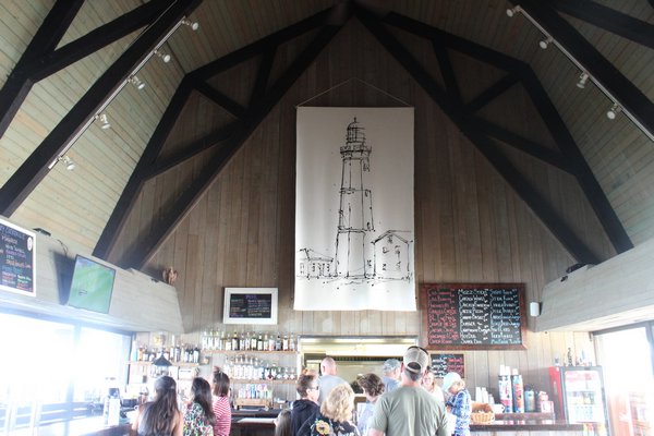 The interior of George's Lighthouse Cafe features paintings by drip artist Paul Richard.  JULIA HALSEY