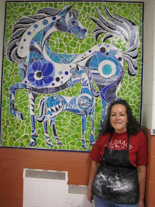 Clare Bennett and a mosaic project at Westhampton Beach.