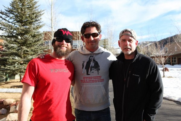 Heath Calhoun, Nick Kraus and Matt Hindra on recent shoot in Aspen, Colorado.