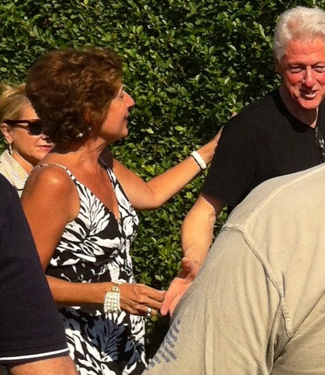 Juliet Papa and Bill Clinton. COURTESY DEB MCENEANEY