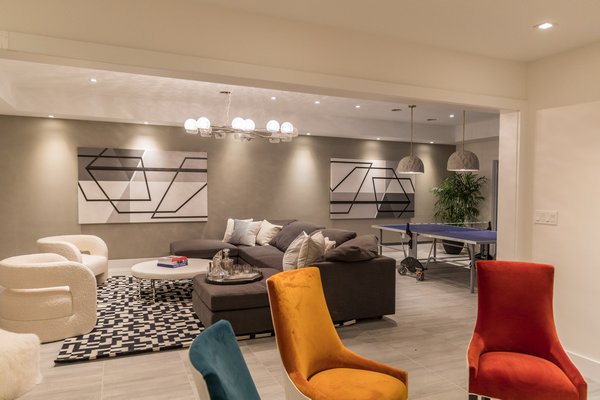 The basement includes a lounge, a media room, a gym and a spa at Kristen Farrell's Home Show at 50 Lawrence Court in Water Mill. LENA YAREMENKO