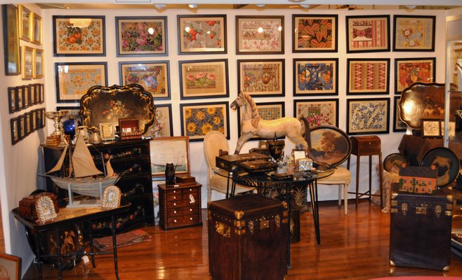 Scenes from the Bridgehampton Antiques & Design Fair. COURTESY DALLAS BOESENDAHL