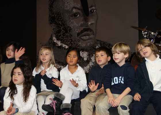 Early childhood education students sing "This Little Light of Mine." KYRIL BROMLEY