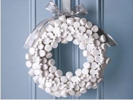 The East Hampton Library will hold a wreath making workshop with marshmallows. COURTESY EAST HAMPTON LIBRARY