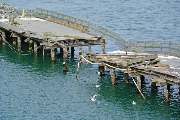 February 14: Southampton Town officials say they will have to demolish the remaining sections of the old Ponquogue Bridge after it was damaged during Hurricane Sandy. (The bridge has not been demolished yet).