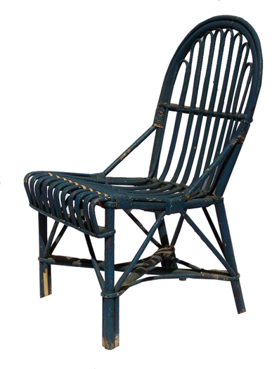 Painted reed side chair