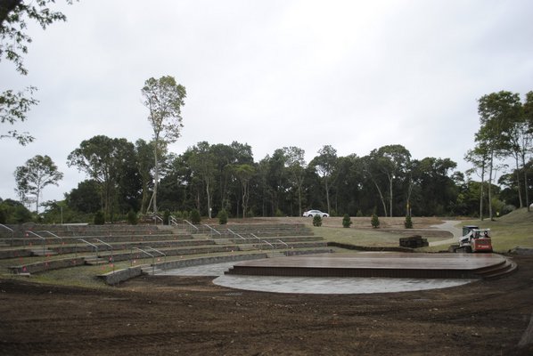 Good Ground Park amphitheater being constructed last year. AMANDA BERNOCCO