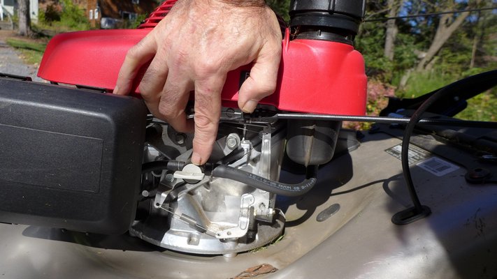 When mowing season is over, turn the mower's gas valve off (this one is on), then run the engine until it stops. This removes the fuel from the engine and carburetor so it can't "foul" over the winter. You still need to drain the tank or treat the fuel in the tank for winter storage. ANDREW MESSINGER