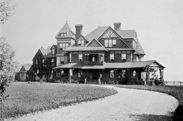 Red Gables, the residence of Josiah Lombard and Marshall Ayres, seen here in 1887, is today called Villa Maria. "HOUSES OF THE HAMPTONS," ACANTHUS PRESS