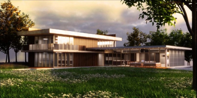 Renderings of the exterior of 11 Goodwood Road in North Haven. COURTESY FEDERICO MAIO