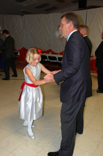 John Bennett and his daughter Marta, third grade OLH student,  at the Father-Daughter Cotillion this week.