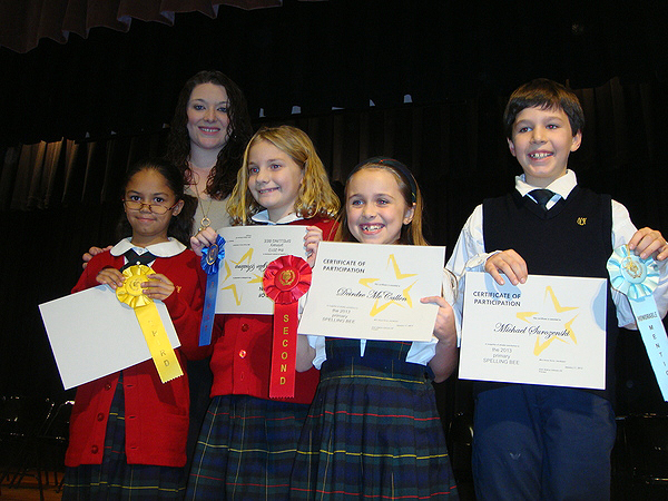 Third grader Kylie Scalera was the first place winner in the OLH Primary Spelling Bee, closely followed by her classmate Deirdre McCallen of . Akaelianna Gilbert  and  Michael Surozenski, , placed third and fourth.