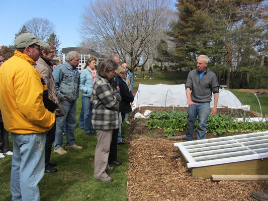 Rick Bogusch leads a spring vegetable workshop at Bridge Gardens. COURTESY PECONIC LAND TRUST