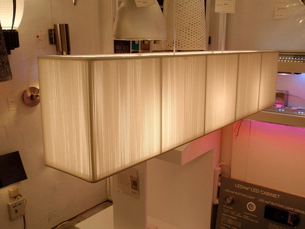 String shade chandelier.  MARSHALL WATSON
