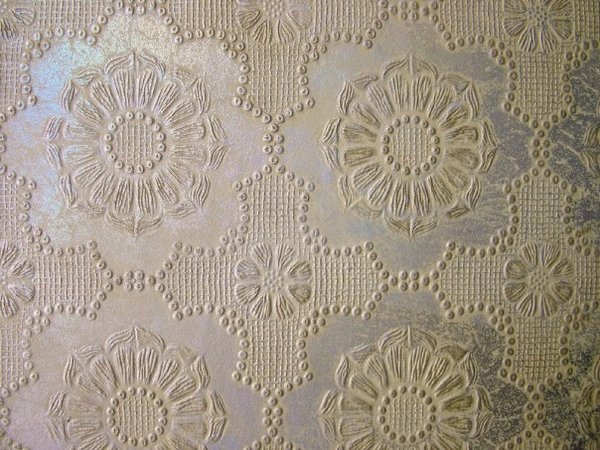 These embossed wall paper coverings can be used as accents or to cover entire walls. COURTESY JOHN KIERNAN