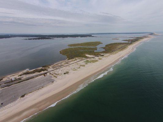 October 16 --A portion of Dune Road, just east of Tiana Beach in Hampton Bays, that washed over several times in the past year.