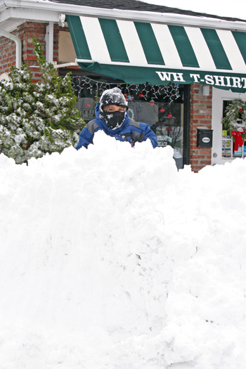 Gordon Werner clearing the snow from his driveway. NEIL SALVAGGIO