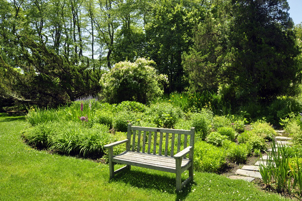 Joan and Mort Hamburg's garden in Sagaponack will be featured on the "Landscape Pleasures: Down the Garden Path" tour this weekend. MICHELLE TRAURING