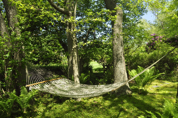 Joan and Mort Hamburg's pondfront, moss garden in Sagaponack will be featured on the "Landscape Pleasures: Down the Garden Path" tour this weekend. MICHELLE TRAURING
