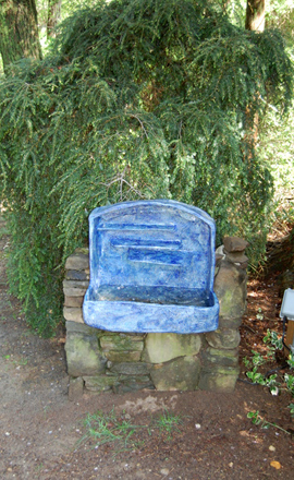 "Blue Fountain" by Dorothy Frankel.  DAWN WATSON