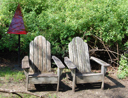 "Red Fountain" by Dorothy Frankel.  DAWN WATSON