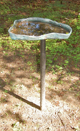 "Bronze Birdbath" by Dorothy Frankel.  DAWN WATSON