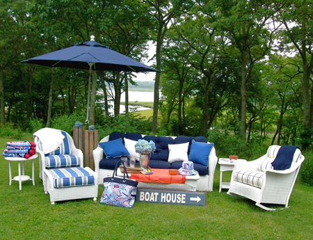 Lounging outside, with furniture from Hildreth's Department Store. KATHRYN LETSON