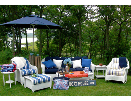Lounging outside, with furniture from Hildreth's Department Store. KATHRYN LETSON