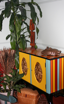 A cabinet made by Manorville sculptor Joe Fratello. JESSICA DINAPOLI