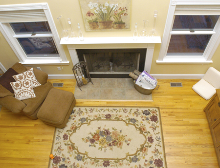 Bird's eye view of the living room.