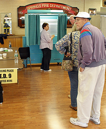 Voting at the Spring Fire Department.
