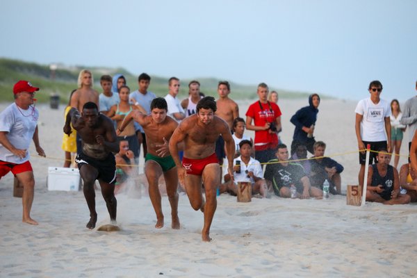 Southampton Town lifeguards competed at the East Hampton Town Main Beach Lifeguard Competition on Thursday, July 25.