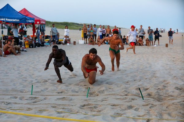 Southampton Town lifeguards competed at the East Hampton Town Main Beach Lifeguard Competition on Thursday, July 25.
