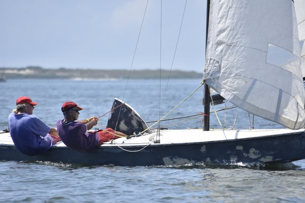 A pair of narrasketuck sailors during races on Saturday.