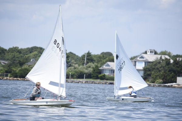 Sunfish sailors also enjoyed the conditions on Saturday.