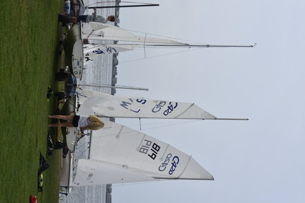 Young sailors get ready for the GSBYRA Mid-Atlantic Midget Championships hosted by the Westampton Yacht Squadron in Remsenburg this past weekend.