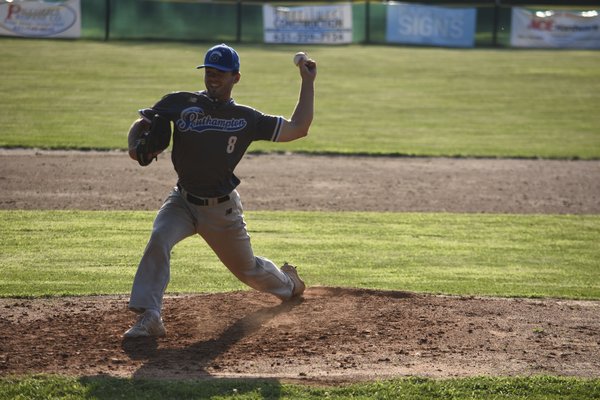 Cole Humes (Lehigh) came in relief of Rob Lucano and shut Shelter Island down helping the Breakers stay in the game and eventually win it.  DREW BUDD