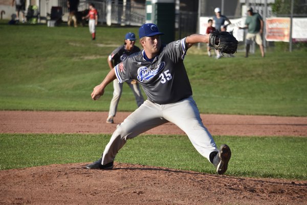 After a strong eighth inning, Breakers reliever Robert Lewis (Quinnipiac) had issues in the bottom of the ninth.